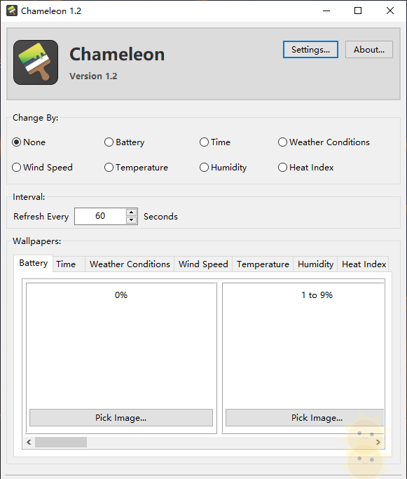 “Chameleon” – 根据温度、电量、时间等变化而变换壁纸 [Windows]-山海云端论坛