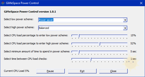 “GiMeSpace Power Control” – 根据 CPU 使用率自动更换电源计划 [Windows]-山海云端论坛
